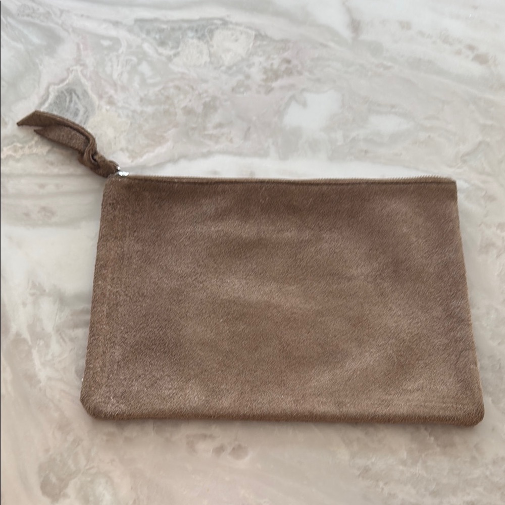 Chic Tan Suede Clutch